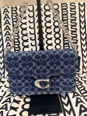 Coach Denim Signature Chain Tabby Shoulder Bag